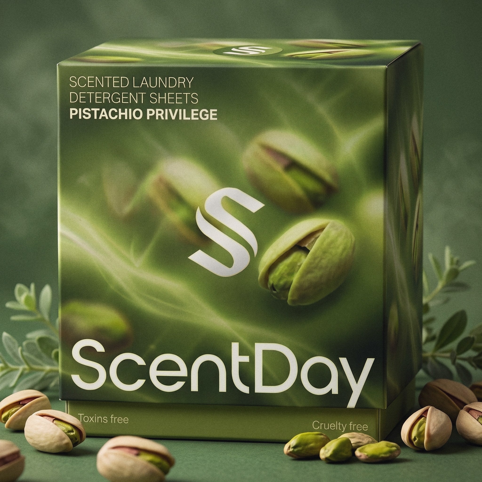 ScentDay Pistachio Privilege laundry detergent sheets with pistachios