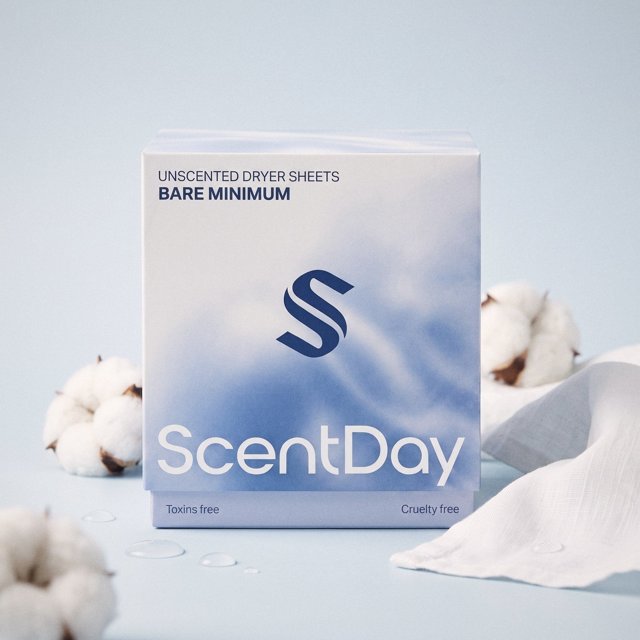 ScentDay Bare Minimum unscented dryer sheets with cotton
