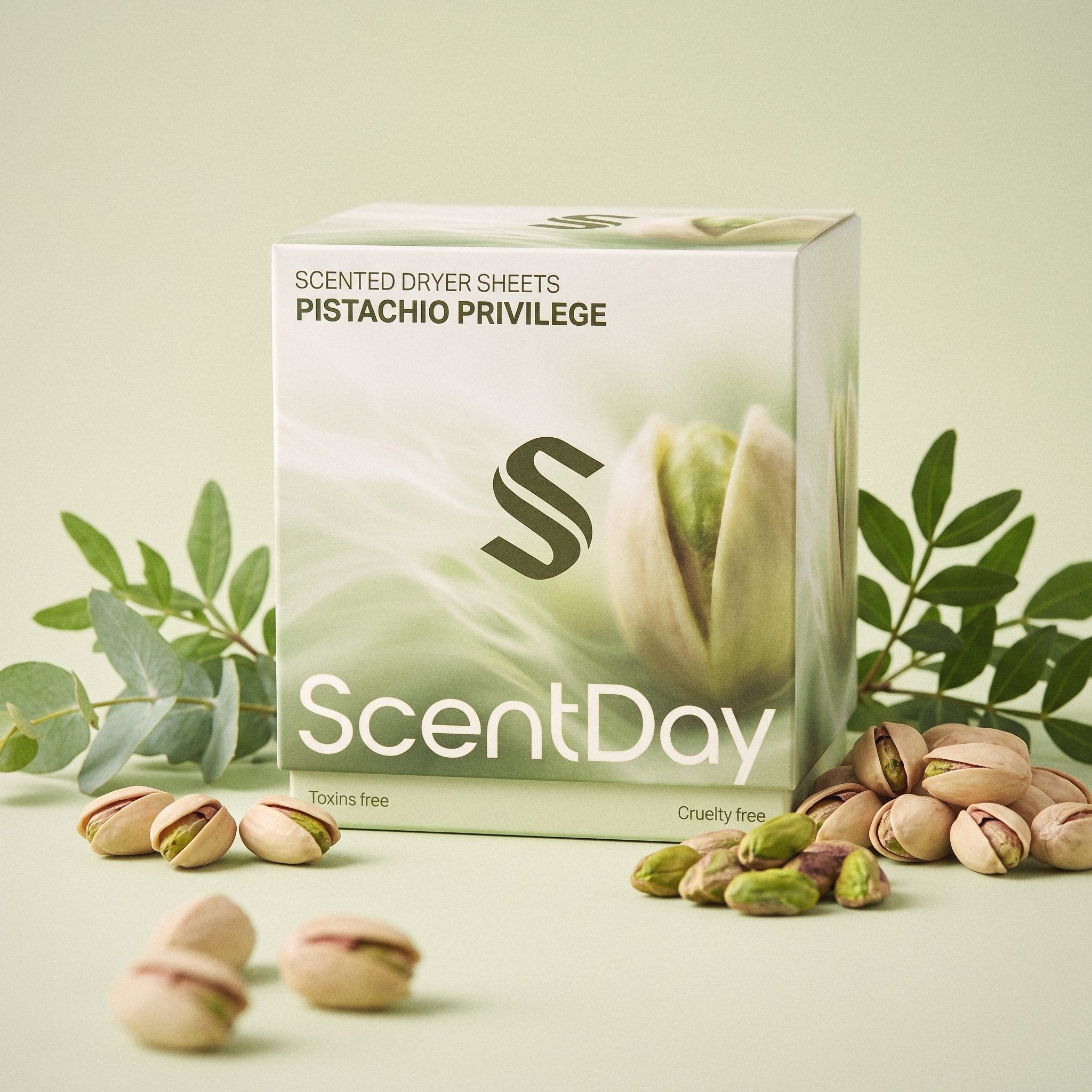ScentDay Pistachio Privilege dryer sheets with pistachios