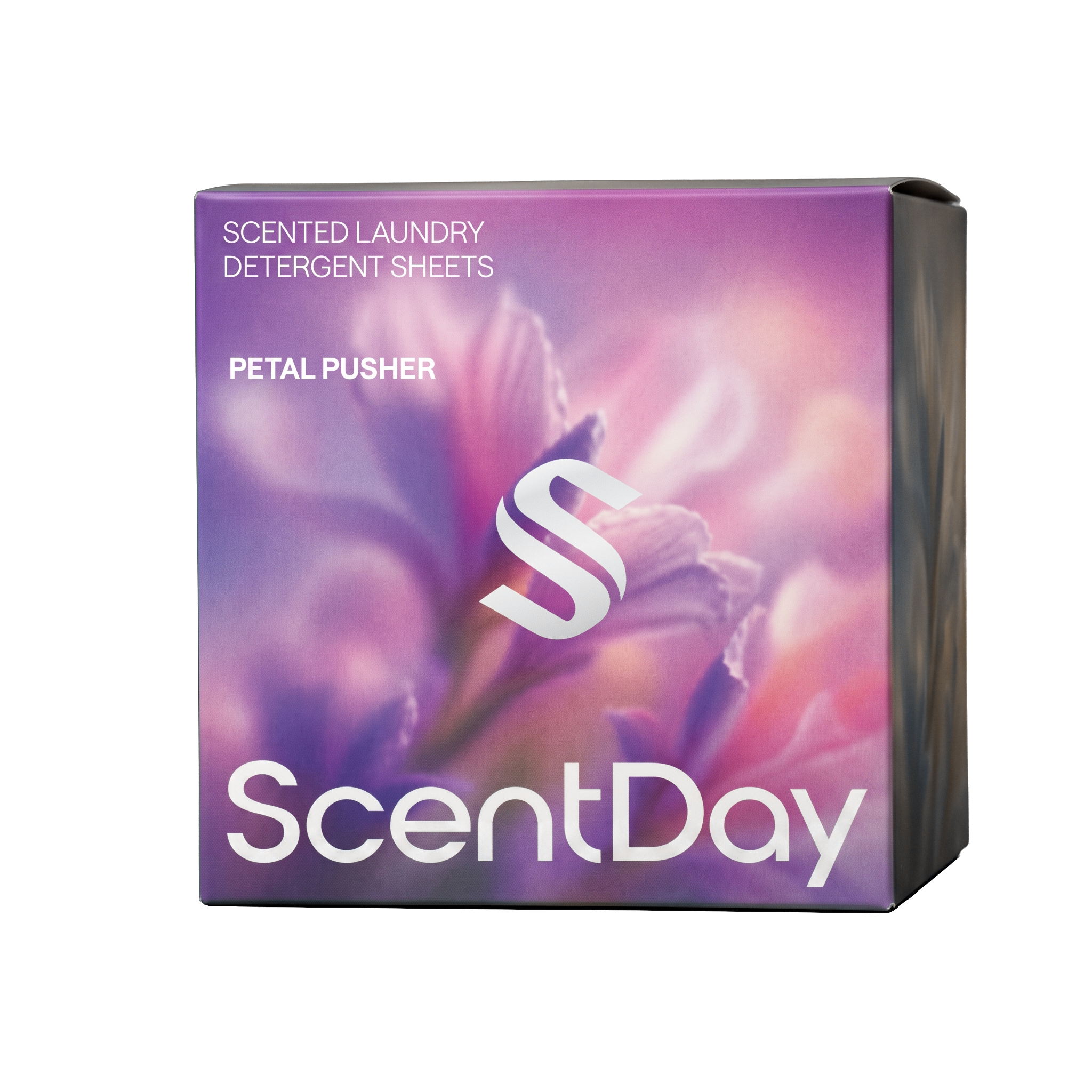 ScentDay Laundry Detergent Sheets – Petal Pusher box, transparent background
